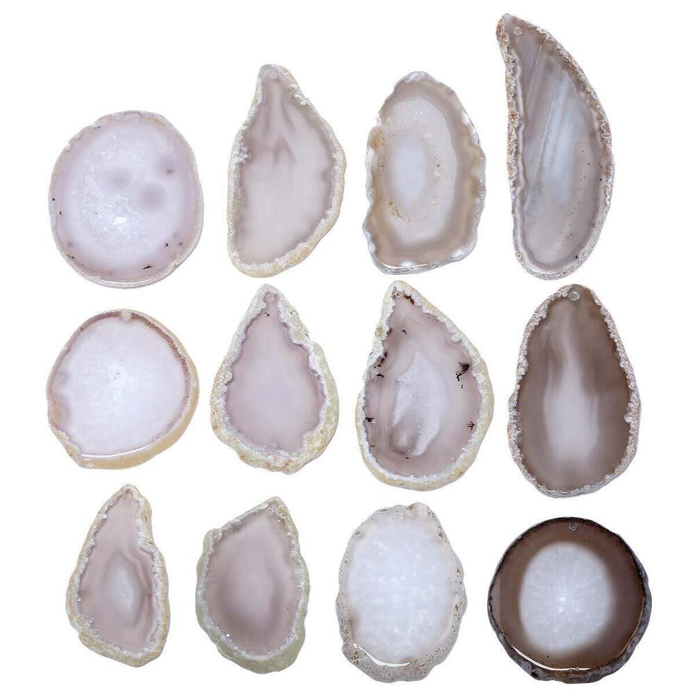 5858 Polished Agate Slices Geode Top Drilled Pendant Slice for Jewelry